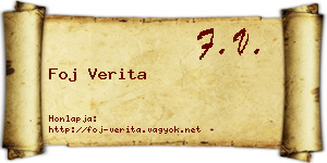 Foj Verita névjegykártya